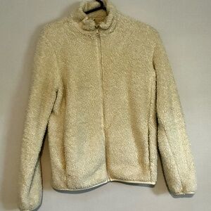 Uniqlo Cream Sherpa Zip-Up